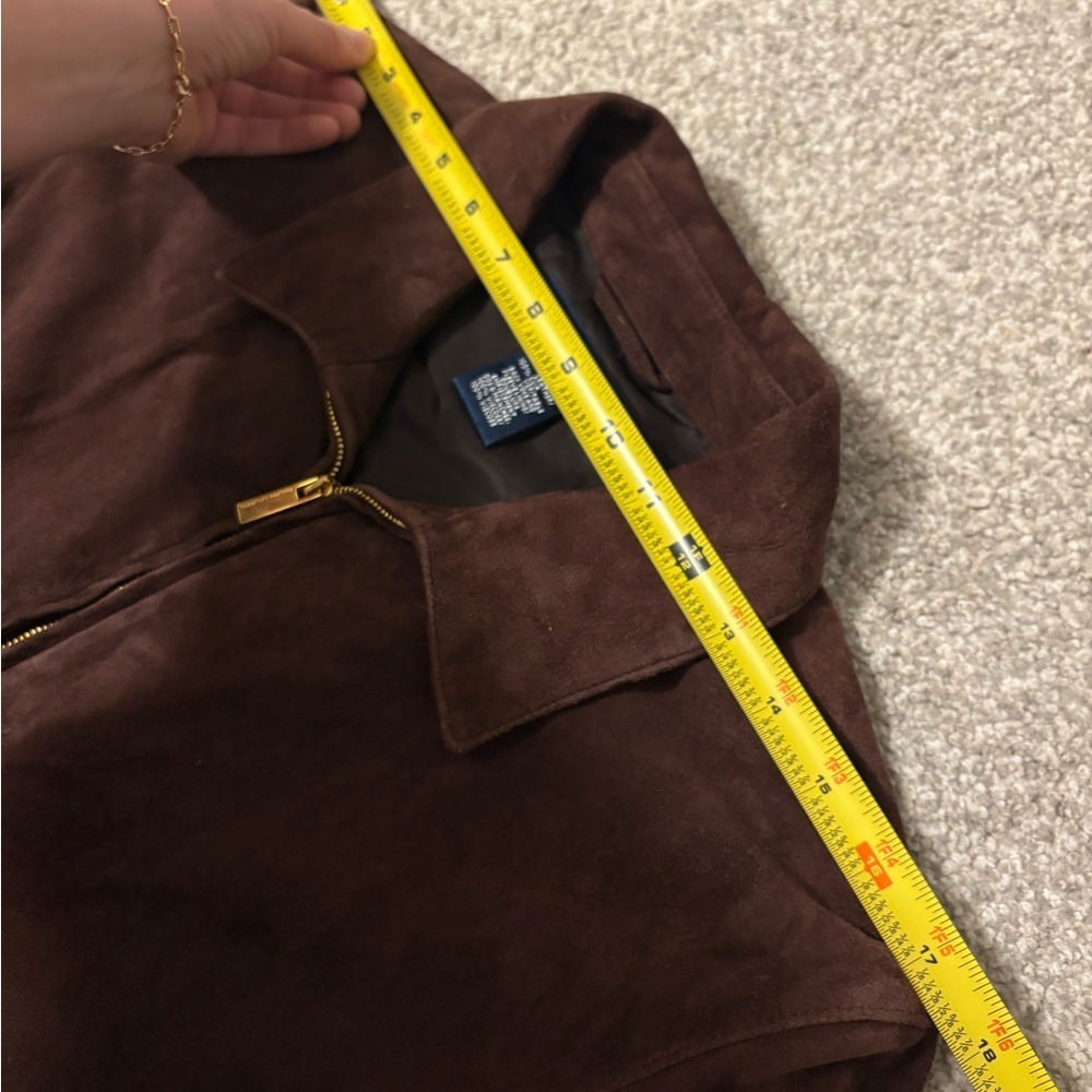 Vintage Ralph Lauren Golf Suede Jacket Leather RRL Safari Coat Belted Zip Up L - Picture 6 of 13